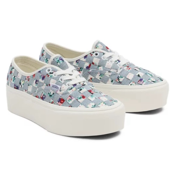 New Vans Authentic Stacked Platform Woven Floral Sneakers - Picture 3 of 7